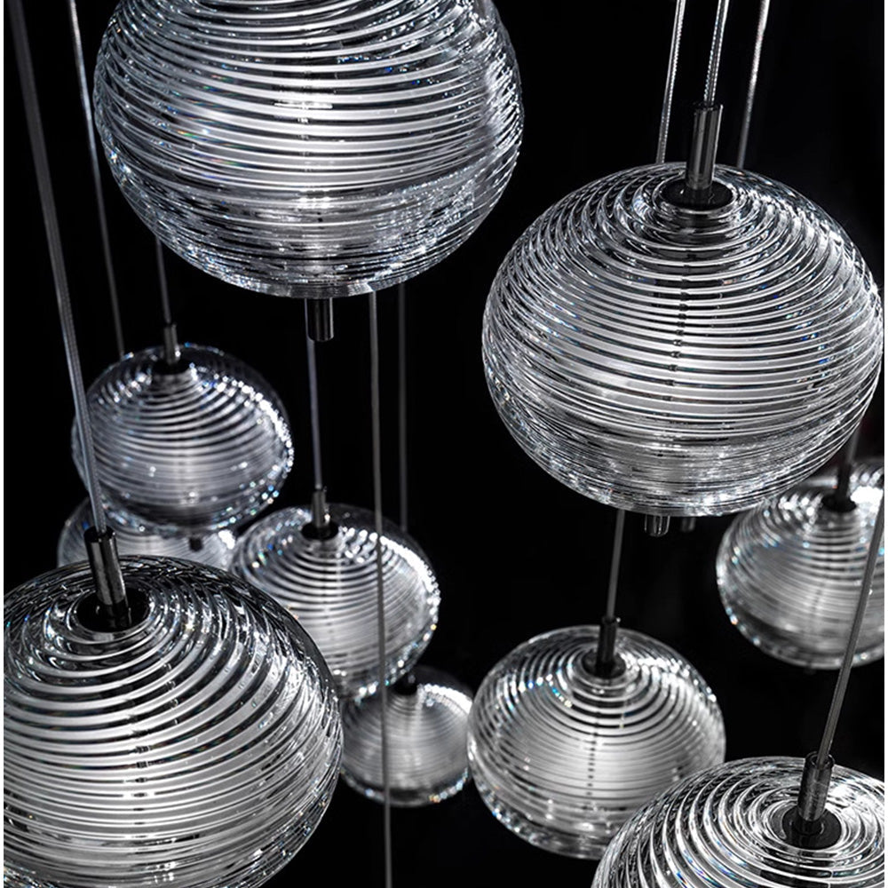 Ripple Pattern Glass LED Pendant Light-Lighting > Pendant Lights-casanuva-casanuva