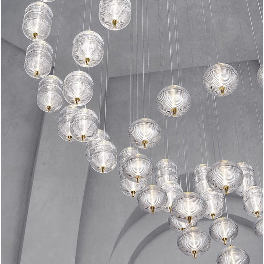 Ripple Pattern Glass LED Pendant Light-Lighting > Pendant Lights-casanuva-casanuva