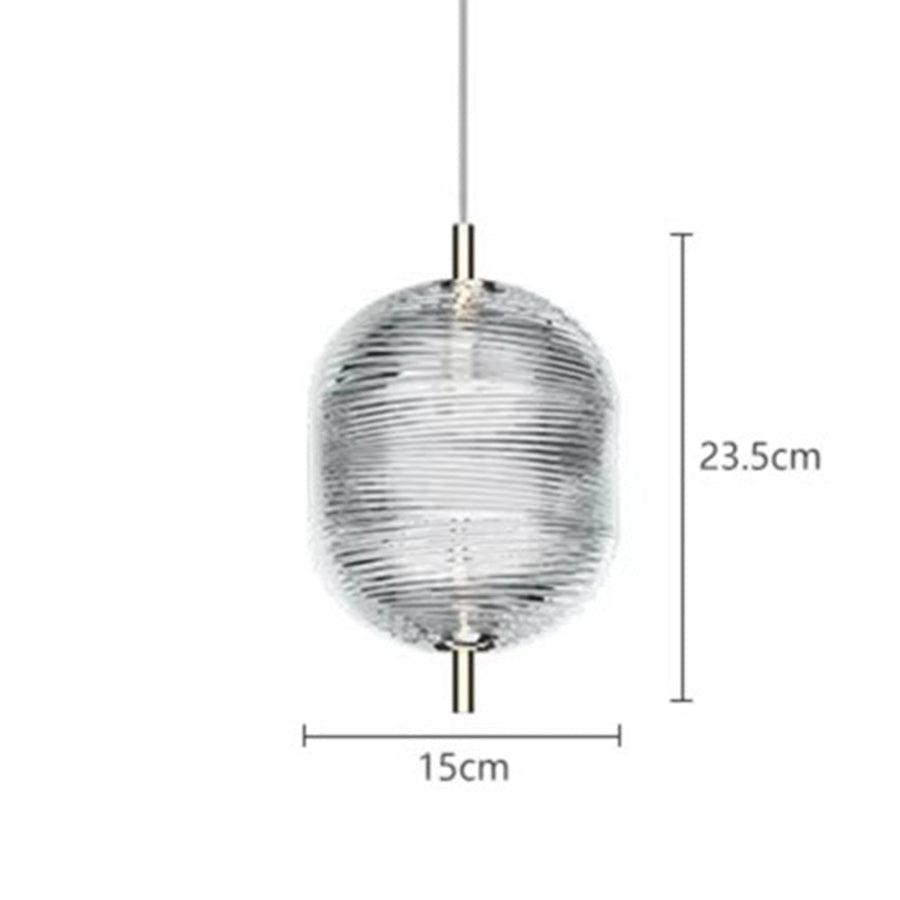 Ripple Pattern Glass LED Pendant Light-Lighting > Pendant Lights-casanuva-casanuva