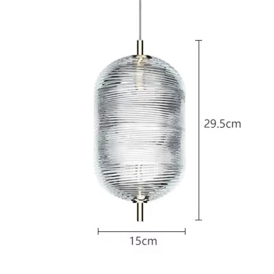 Ripple Pattern Glass LED Pendant Light-Lighting > Pendant Lights-casanuva-casanuva