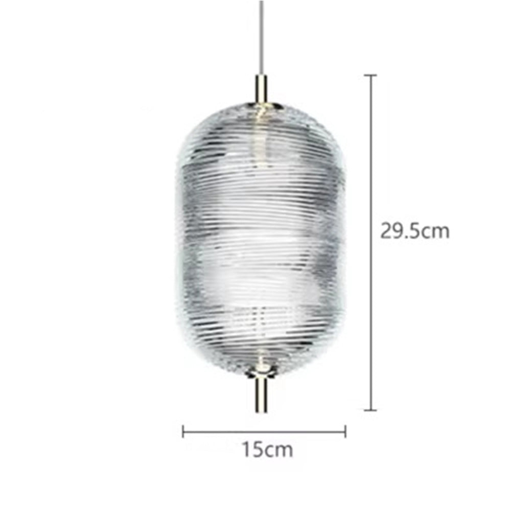 Ripple Pattern Glass LED Pendant Light-Lighting > Pendant Lights-casanuva-casanuva