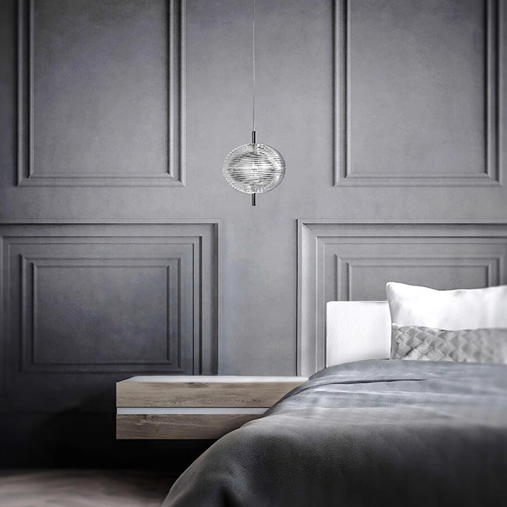 Ripple Pattern Glass LED Pendant Light-Lighting > Pendant Lights-casanuva-casanuva