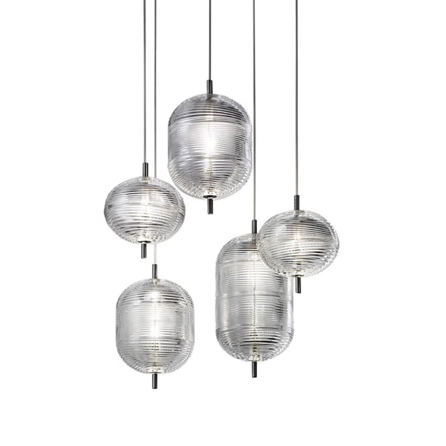 Ripple Pattern Glass LED Pendant Light-Lighting > Pendant Lights-casanuva-casanuva