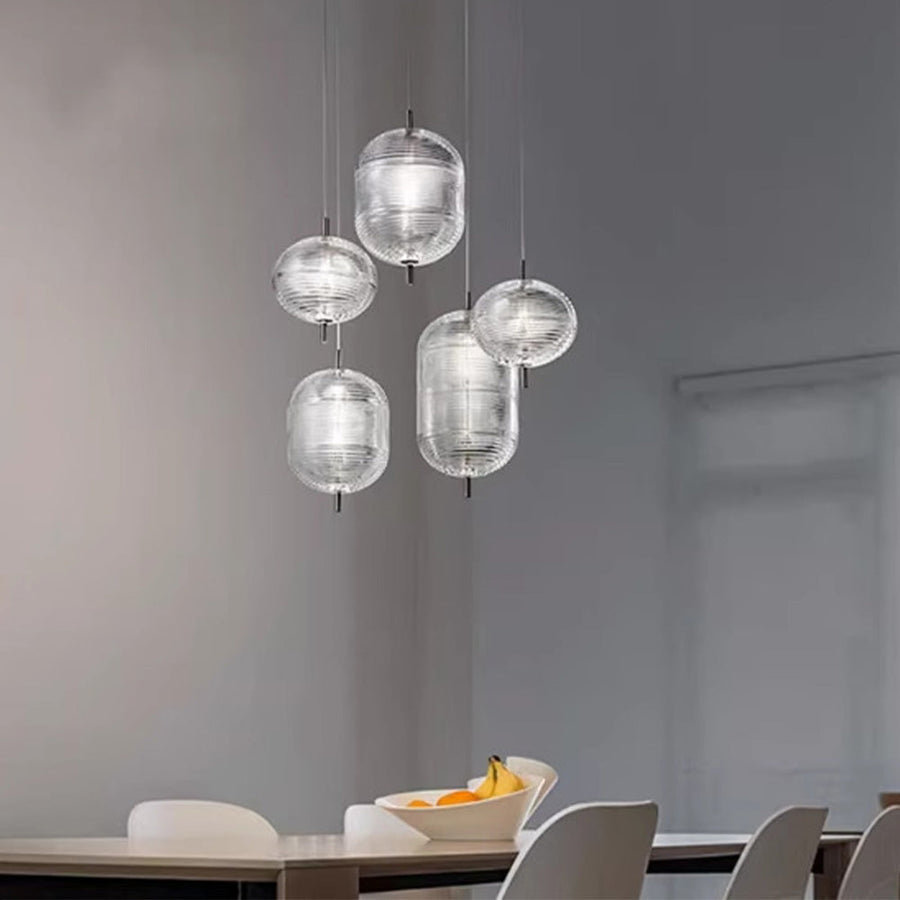 Ripple Pattern Glass LED Pendant Light-Lighting > Pendant Lights-casanuva-casanuva