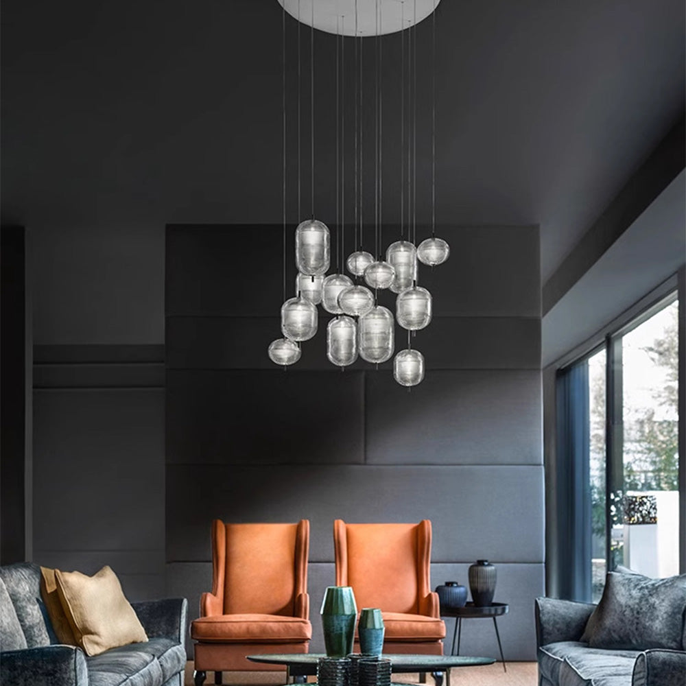 Ripple Pattern Glass LED Pendant Light-Lighting > Pendant Lights-casanuva-casanuva