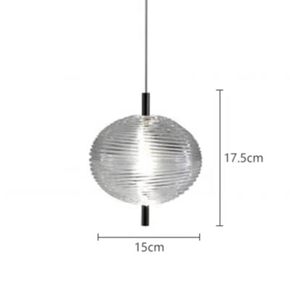 Ripple Pattern Glass LED Pendant Light-Lighting > Pendant Lights-casanuva-casanuva