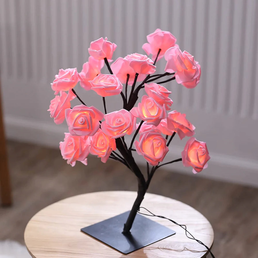 Rose Tree Floral Arrangement-Home Decor > Decorative Accessories-casanuva-Pink-casanuva