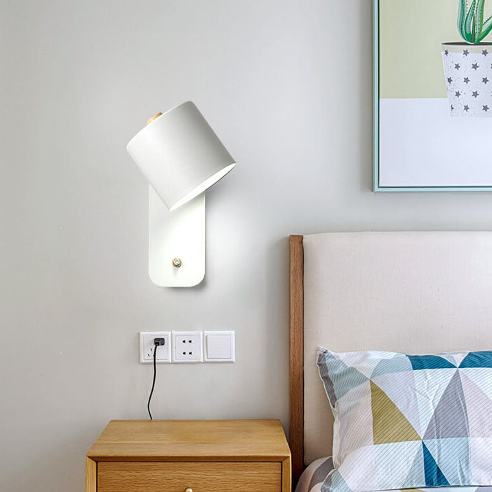 Rotatable Cylinder Wall Sconce 1-Light Nordic Style Lamp-Lighting > Wall Lights-casanuva-White-220V-240V-casanuva