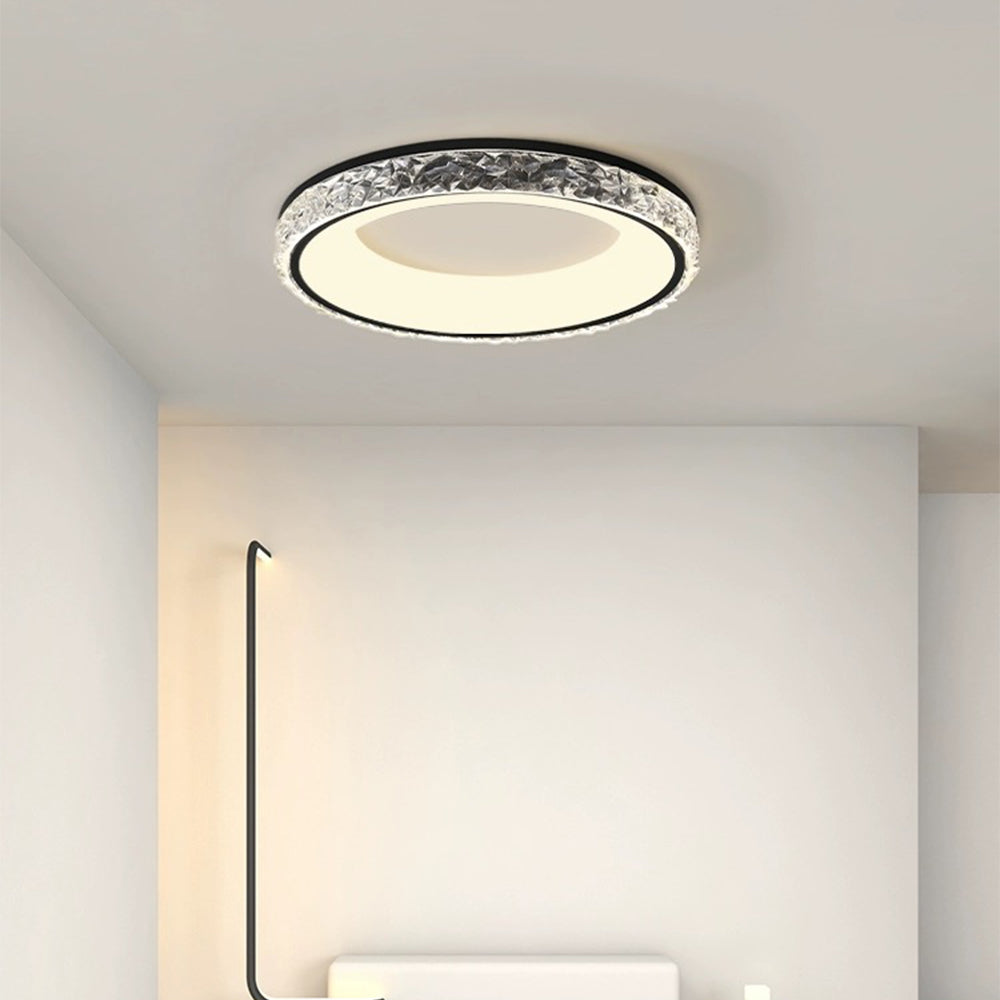 Round Acrylic Flush Mount Ceiling Light-Lighting > Ceiling Lights-casanuva-Black-White Light-casanuva