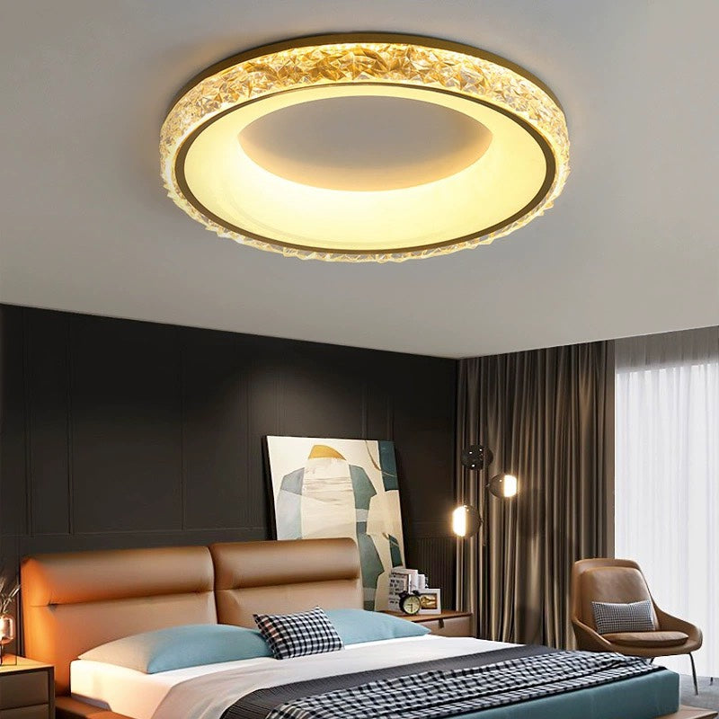 Round Acrylic Flush Mount Ceiling Light-Lighting > Ceiling Lights-casanuva-Gold-White Light-casanuva