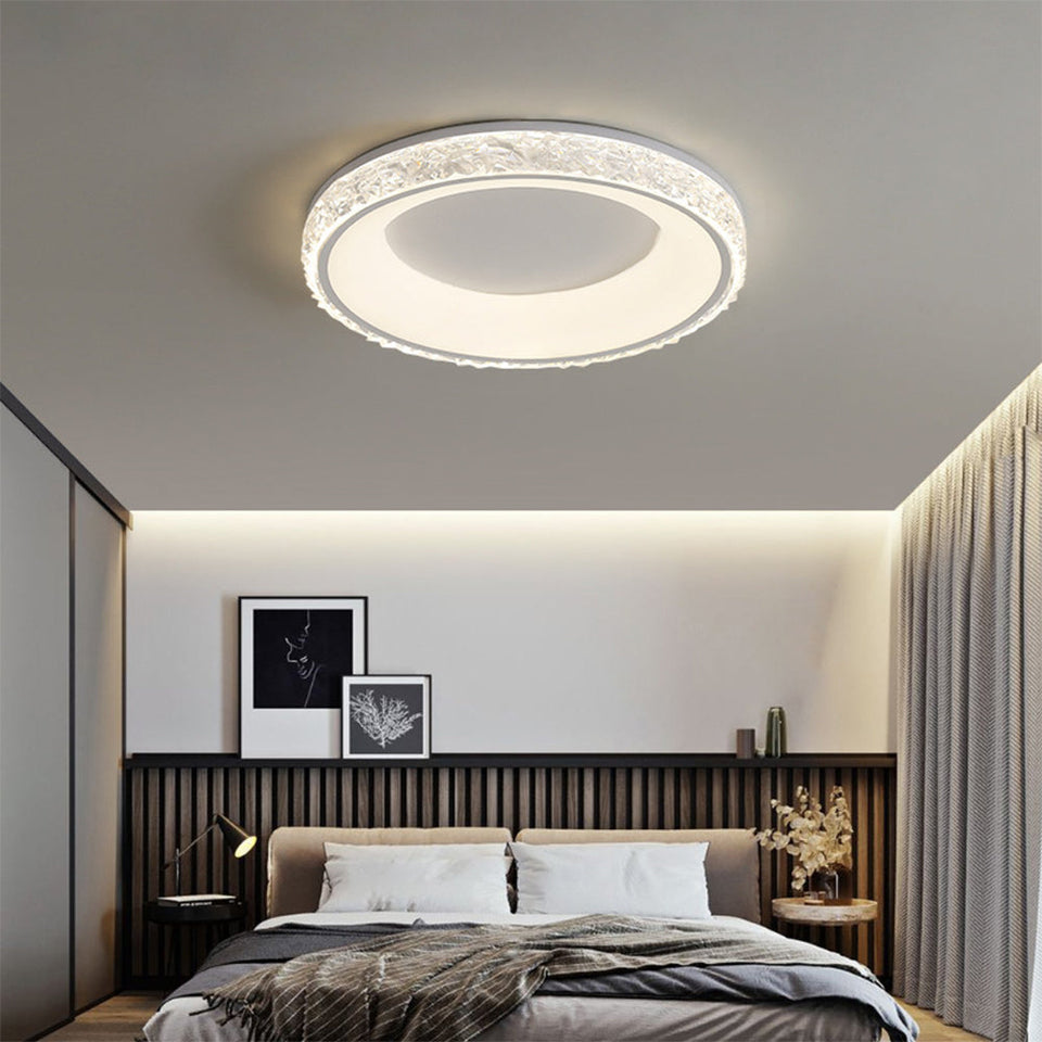 Round Acrylic Flush Mount Ceiling Light-Lighting > Ceiling Lights-casanuva-White-White Light-casanuva