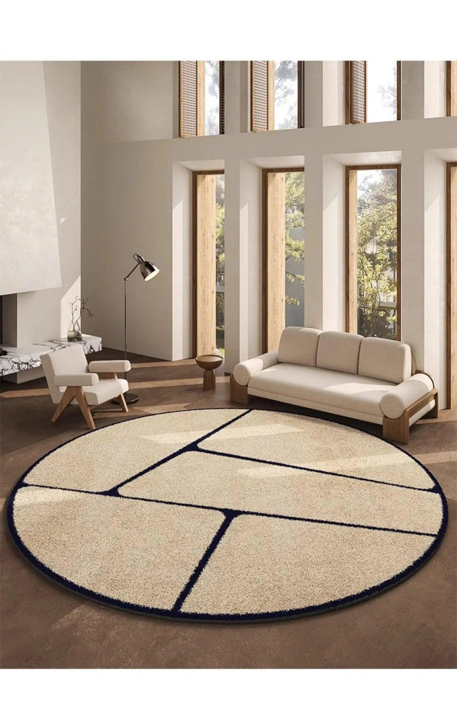 Round Carpet Soft Elegant Easy to Maintain French Style-Rugs & Mats > Area Rugs-casanuva-casanuva