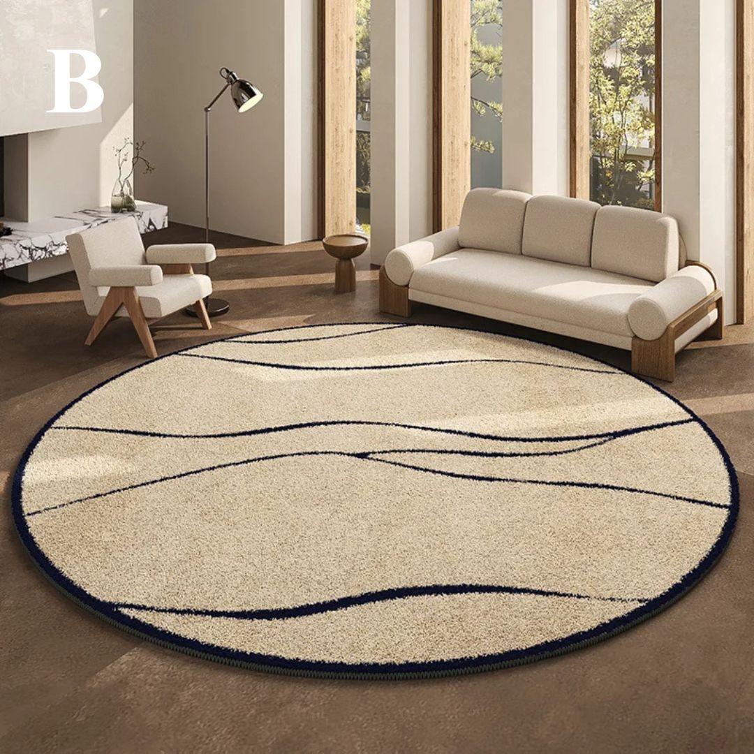 Round Carpet Soft Elegant Easy to Maintain French Style-Rugs & Mats > Area Rugs-casanuva-B-80 x 80 cm-casanuva