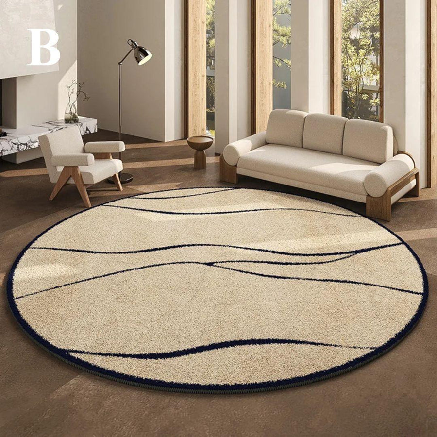 Round Carpet Soft Elegant Easy to Maintain French Style-Rugs & Mats > Area Rugs-casanuva-B-80 x 80 cm-casanuva