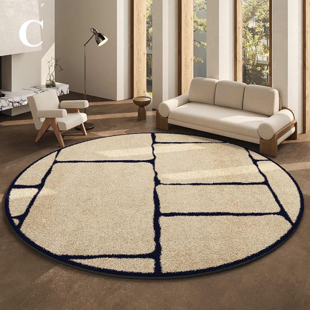 Round Carpet Soft Elegant Easy to Maintain French Style-Rugs & Mats > Area Rugs-casanuva-C-80 x 80 cm-casanuva