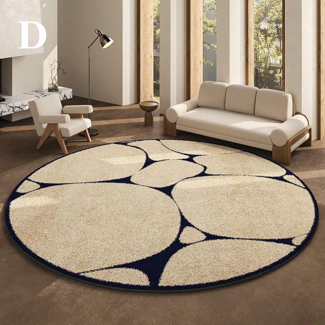 Round Carpet Soft Elegant Easy to Maintain French Style-Rugs & Mats > Area Rugs-casanuva-D-80 x 80 cm-casanuva