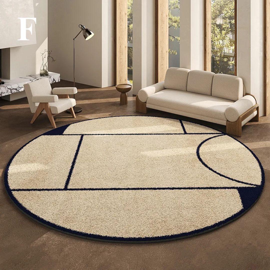Round Carpet Soft Elegant Easy to Maintain French Style-Rugs & Mats > Area Rugs-casanuva-F-80 x 80 cm-casanuva