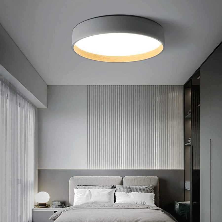 Round Ceiling Lamp Nordic Style-Lighting > Ceiling Lights-casanuva-Gray-3-Color (Switch)-D40cm*H9cm-casanuva