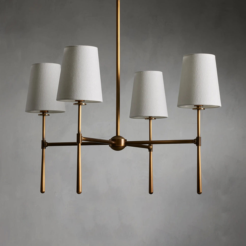 Round Chandelier Light Fixture-Lighting > Chandeliers & Pendant Lights-casanuva-4 heads 71cmx44cm-Brass-casanuva