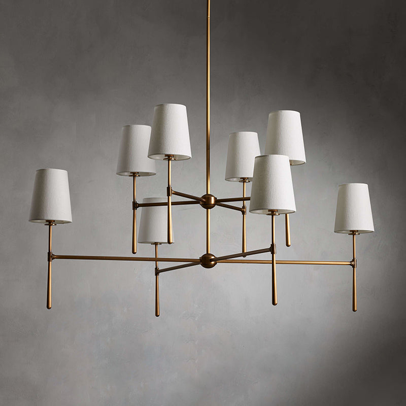 Round Chandelier Light Fixture-Lighting > Chandeliers & Pendant Lights-casanuva-4+4 heads 122cmx64cm-Brass-casanuva
