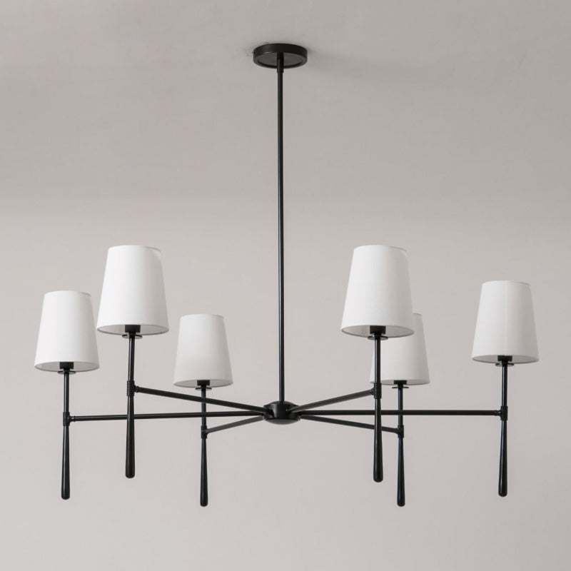 Round Chandelier Light Fixture-Lighting > Chandeliers & Pendant Lights-casanuva-6 heads 6 heads 107cmx44c-Black-casanuva