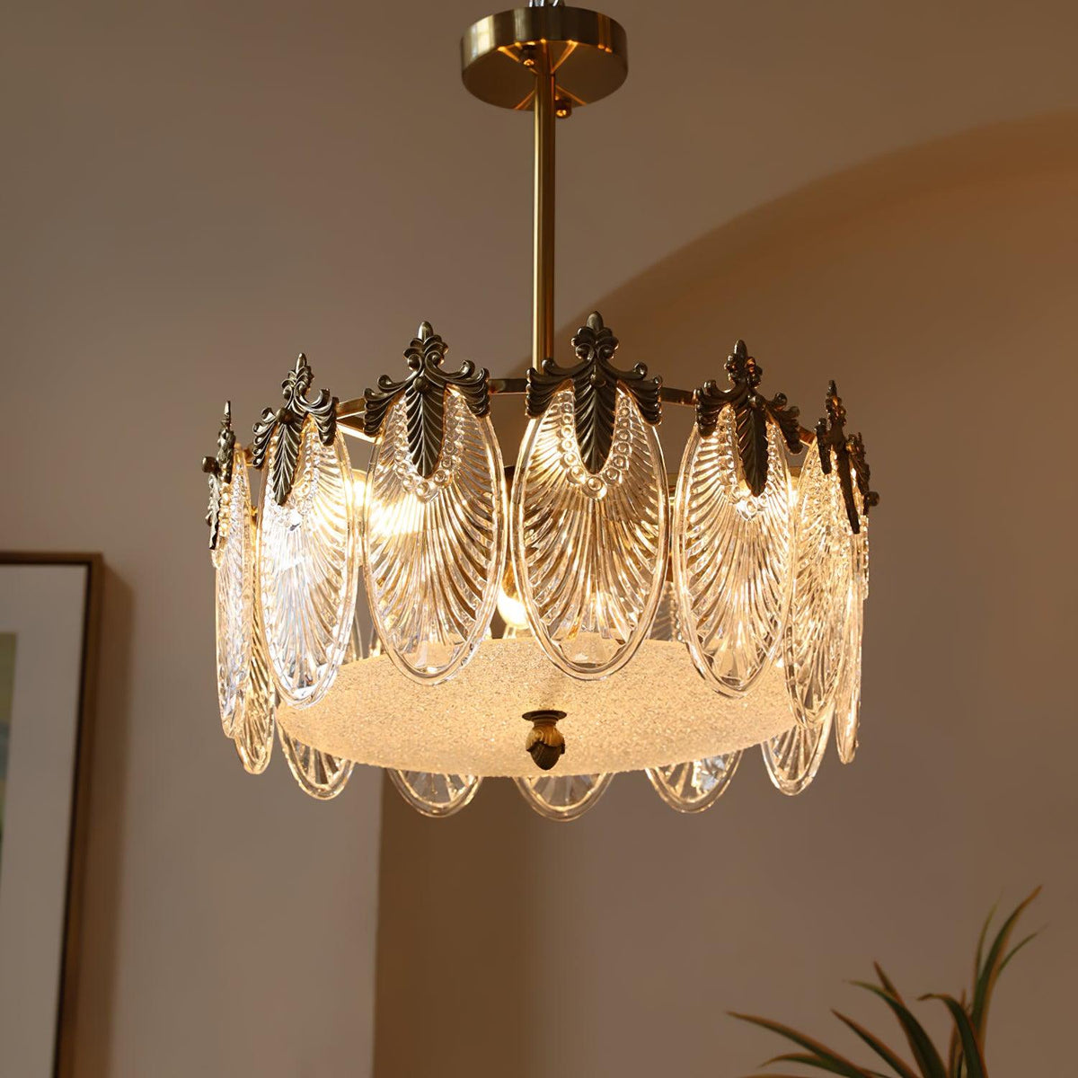 Round Decorative Glass Chandelier-Lighting > Chandeliers & Pendant Lights-casanuva-casanuva