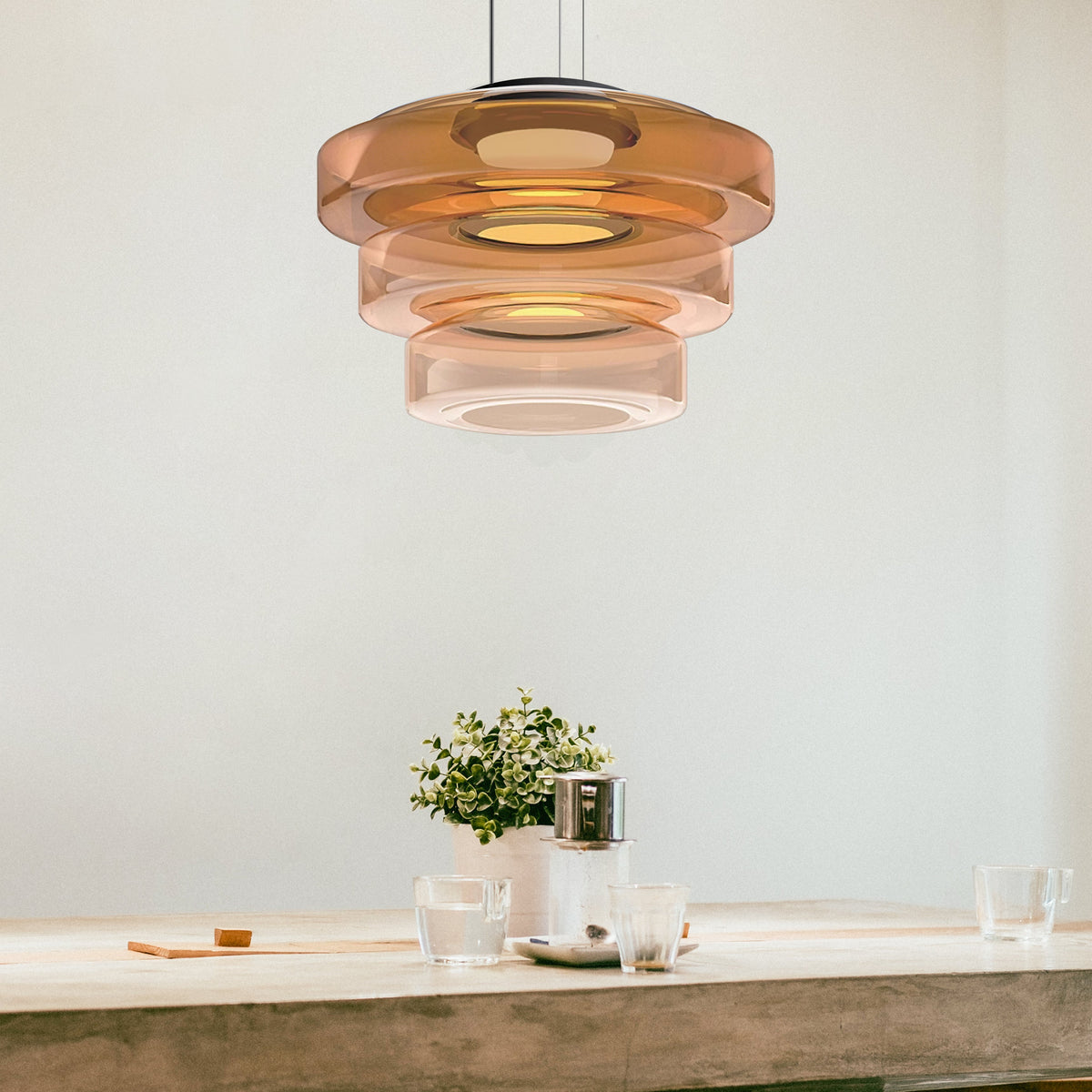 Round Glass Pendant Light Modern Design-Lighting > Pendant Lights-casanuva-casanuva