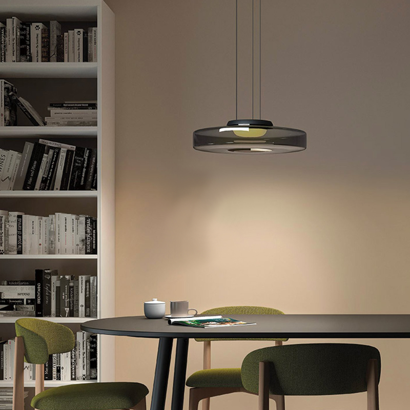 Round Glass Pendant Light Modern Design-Lighting > Pendant Lights-casanuva-Gray-Single Layer-D25 x H11 cm-casanuva