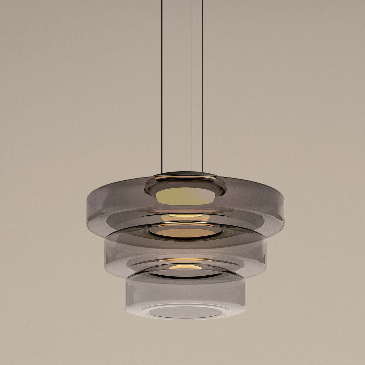 Round Glass Pendant Light Modern Design-Lighting > Pendant Lights-casanuva-Gray-Three Layer-D45 x H33 cm-casanuva
