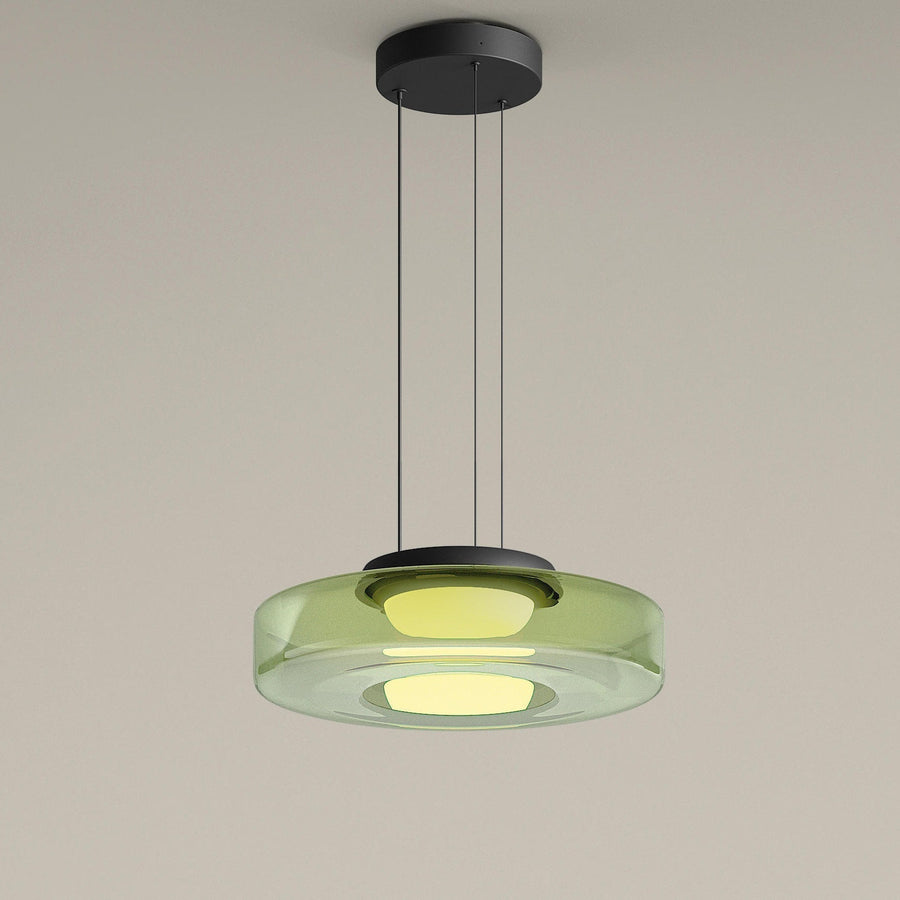 Round Glass Pendant Light Modern Design-Lighting > Pendant Lights-casanuva-Green-Single Layer-D25 x H11 cm-casanuva
