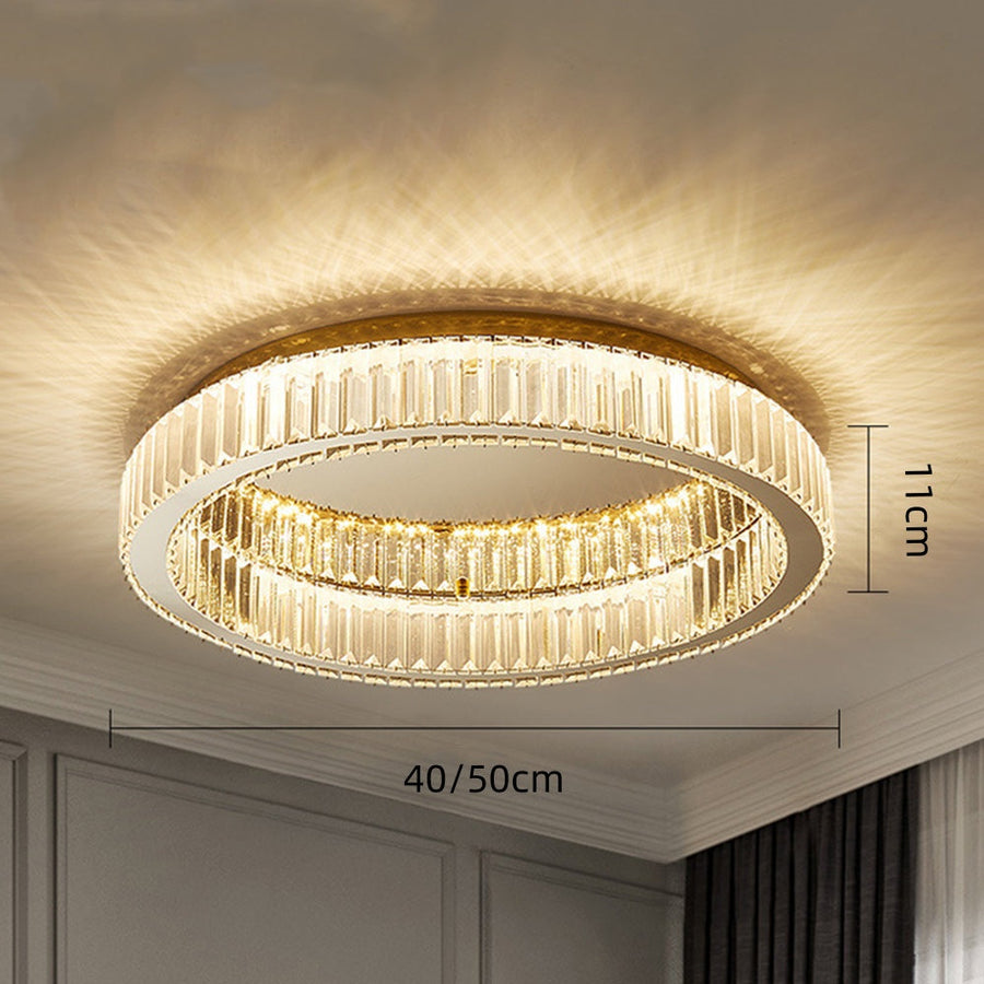 Round Gold Crystal Ceiling Light-Lighting > Ceiling Lights-casanuva-casanuva