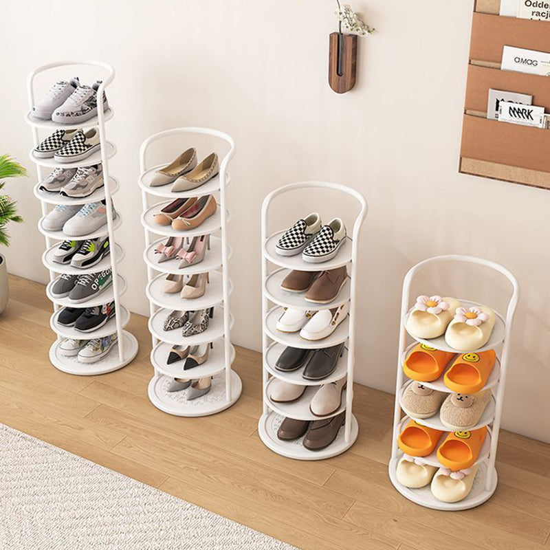 Round Iron Carbon Steel Shoe Storage 5/6/7/8-Tier for Entryways-Furniture > Shoe Racks-casanuva-5-Tier-White-casanuva