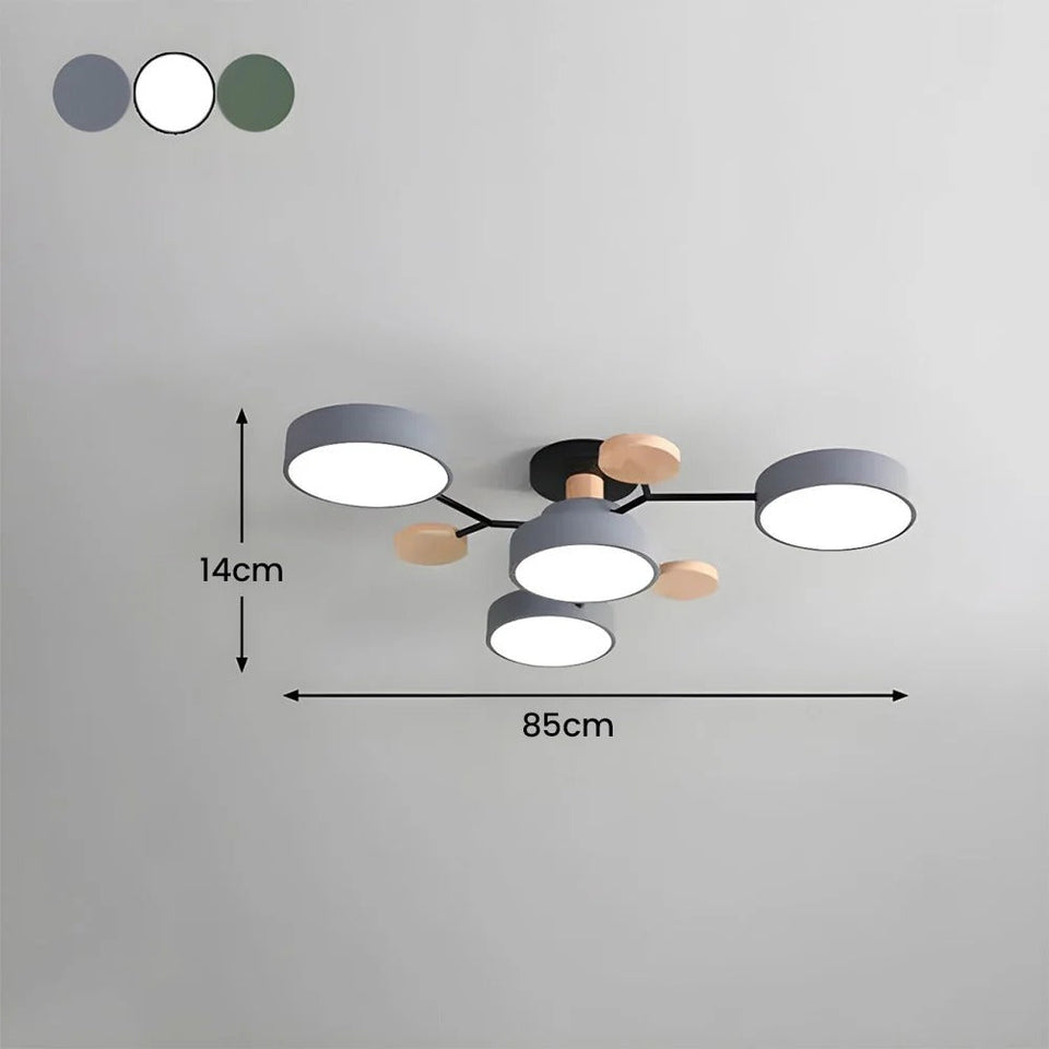 Round Iron LED Semi-Flush Chandelier-Lighting > Chandeliers & Pendant Lights-casanuva-casanuva