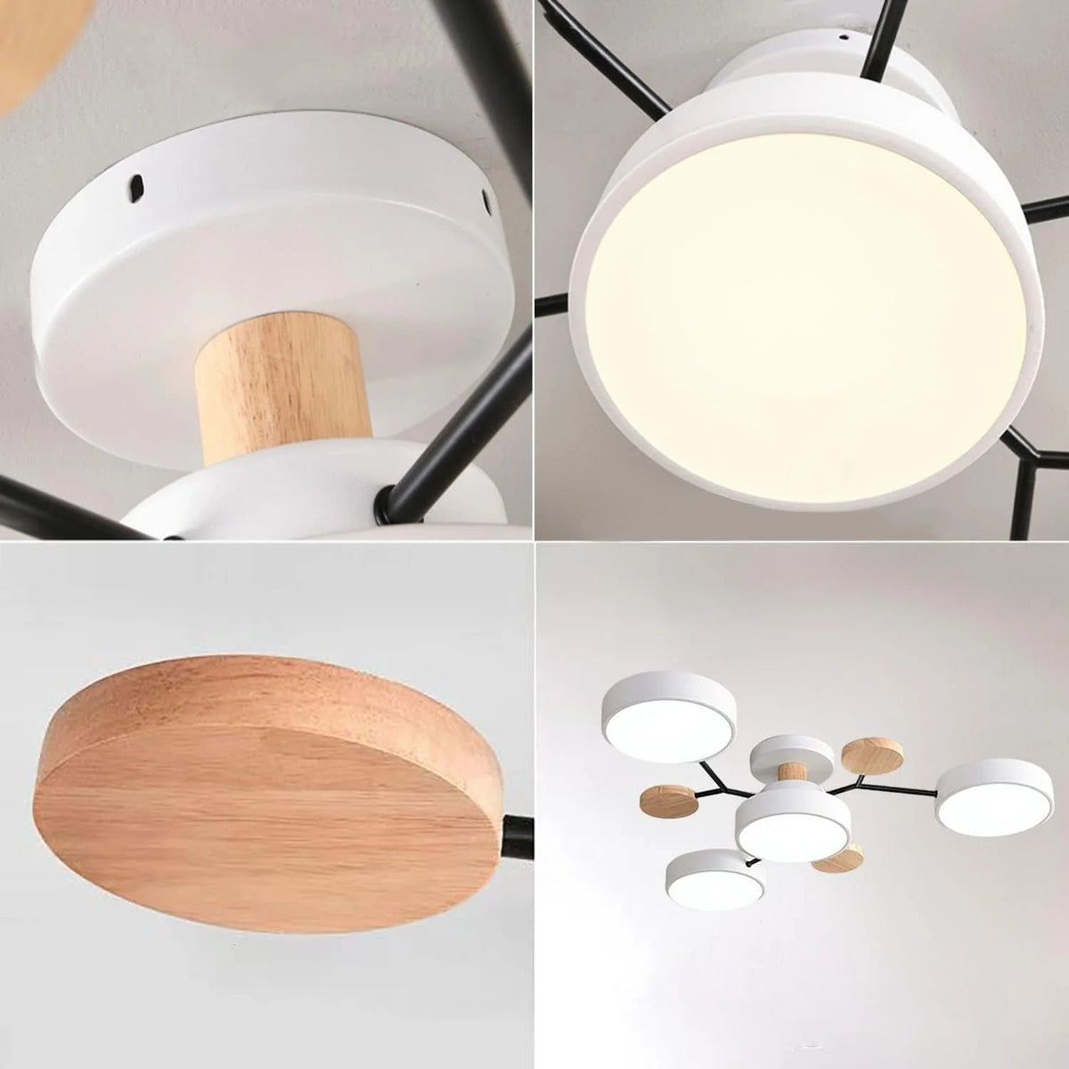Round Iron LED Semi-Flush Chandelier-Lighting > Chandeliers & Pendant Lights-casanuva-casanuva