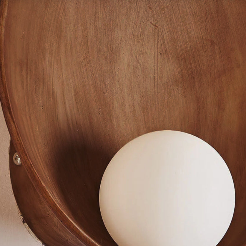 Round Iron Resin Wall Sconce Lamp 1-Light Minimalist Design-Lighting > Wall Lights-casanuva-casanuva