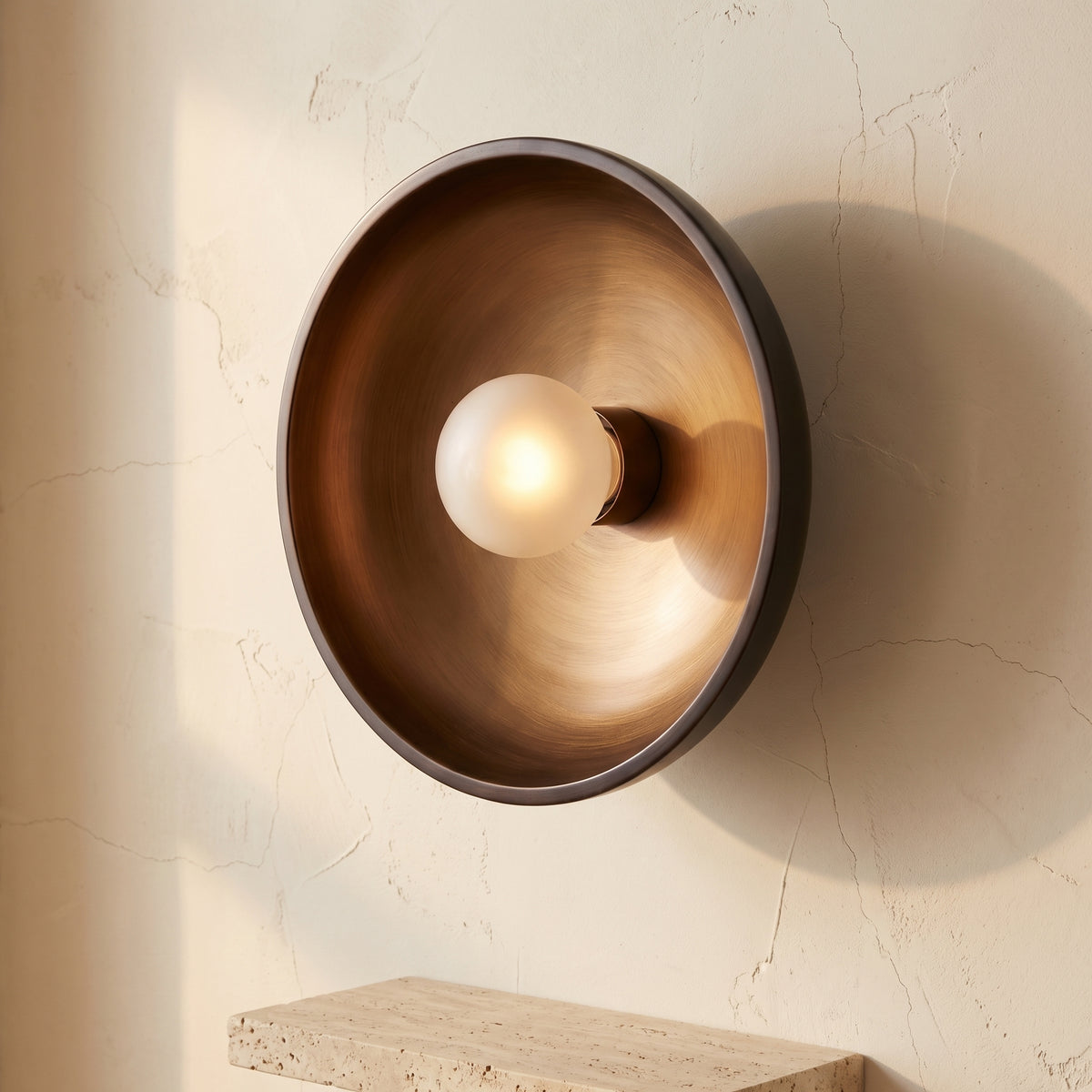 Round Iron Resin Wall Sconce Lamp 1-Light Minimalist Design-Lighting > Wall Lights-casanuva-casanuva