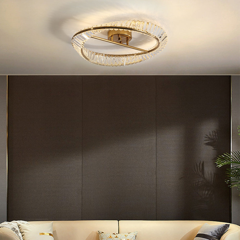 Round LED Crystal Ceiling Lamp for Living Room Lighting-Lighting > Ceiling Lights-casanuva-casanuva