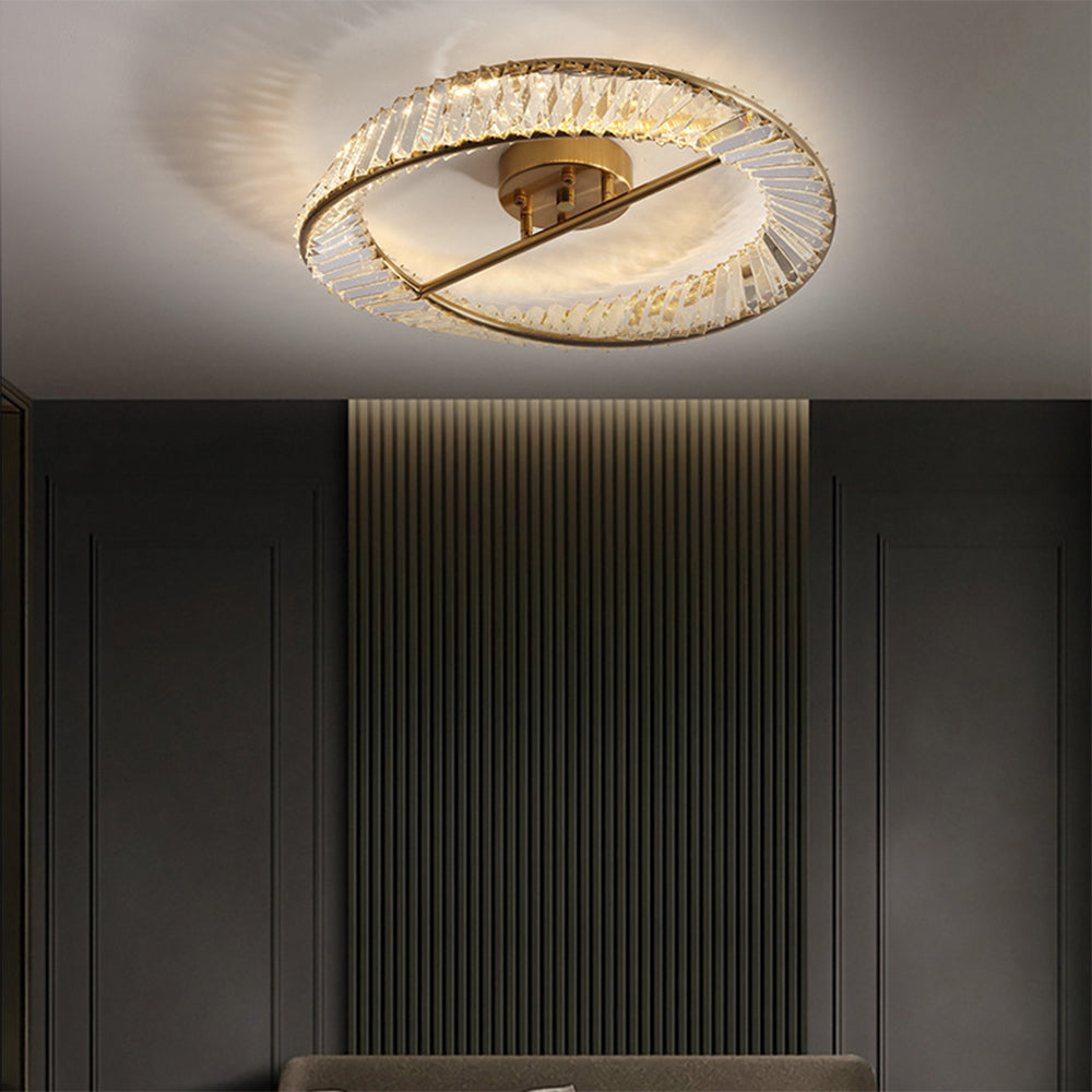 Round LED Crystal Ceiling Lamp for Living Room Lighting-Lighting > Ceiling Lights-casanuva-casanuva