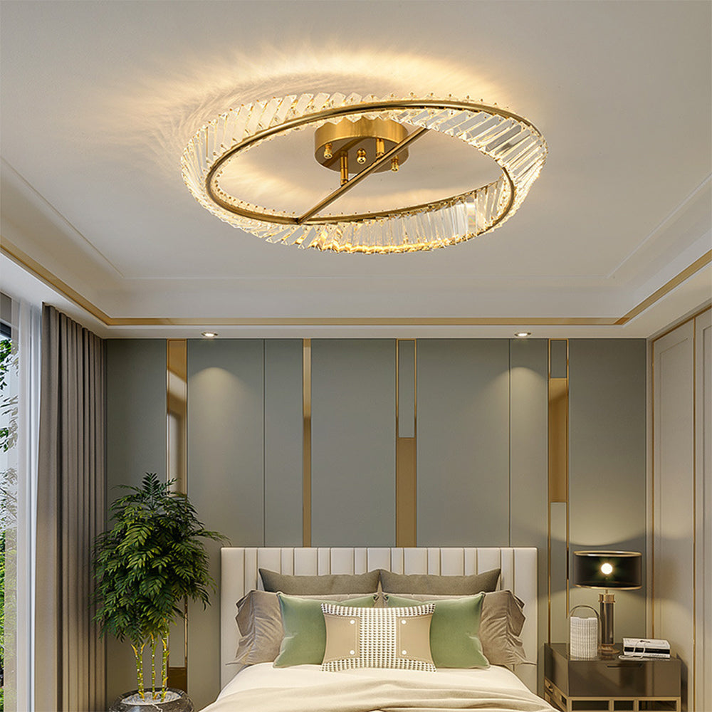 Round LED Crystal Ceiling Lamp for Living Room Lighting-Lighting > Ceiling Lights-casanuva-casanuva