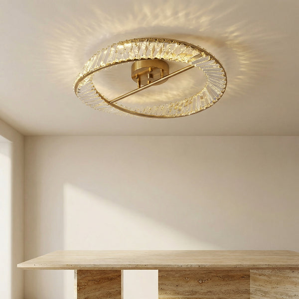 Round LED Crystal Ceiling Lamp for Living Room Lighting-Lighting > Ceiling Lights-casanuva-casanuva