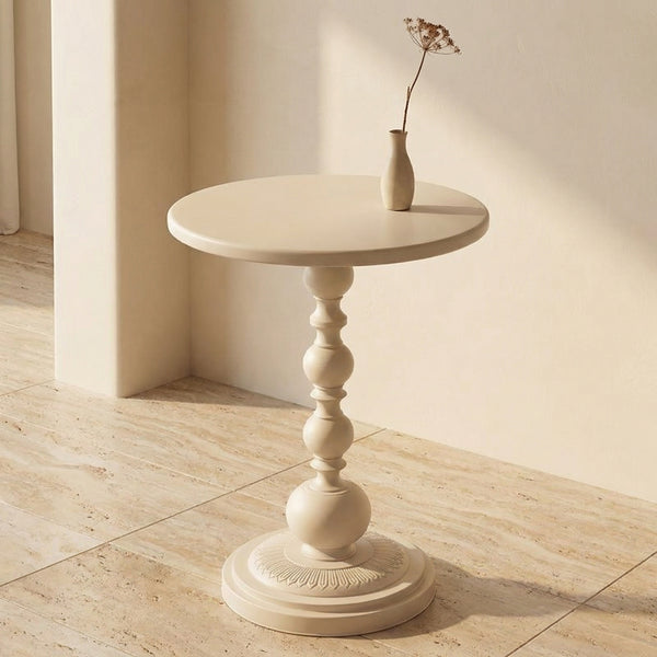Round Vintage Side Table Compact Lightweight Decorative Design-Furniture > Side Tables-casanuva-casanuva