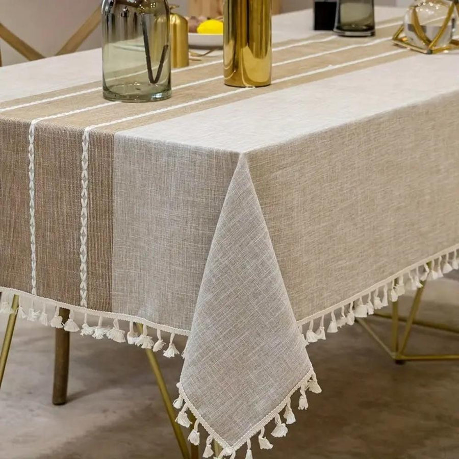 Rustic Cotton Table Cloth-Covers & Textiles > Table Cloths-casanuva-Khaki-55"x55"-casanuva