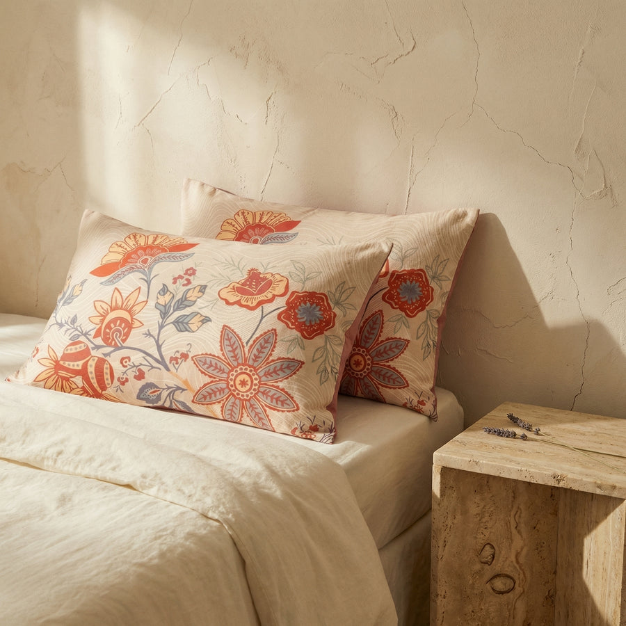 Rustic Floral Boho Pillowcases Set of 2-Bedding & Bath > Pillowcases-casanuva-casanuva
