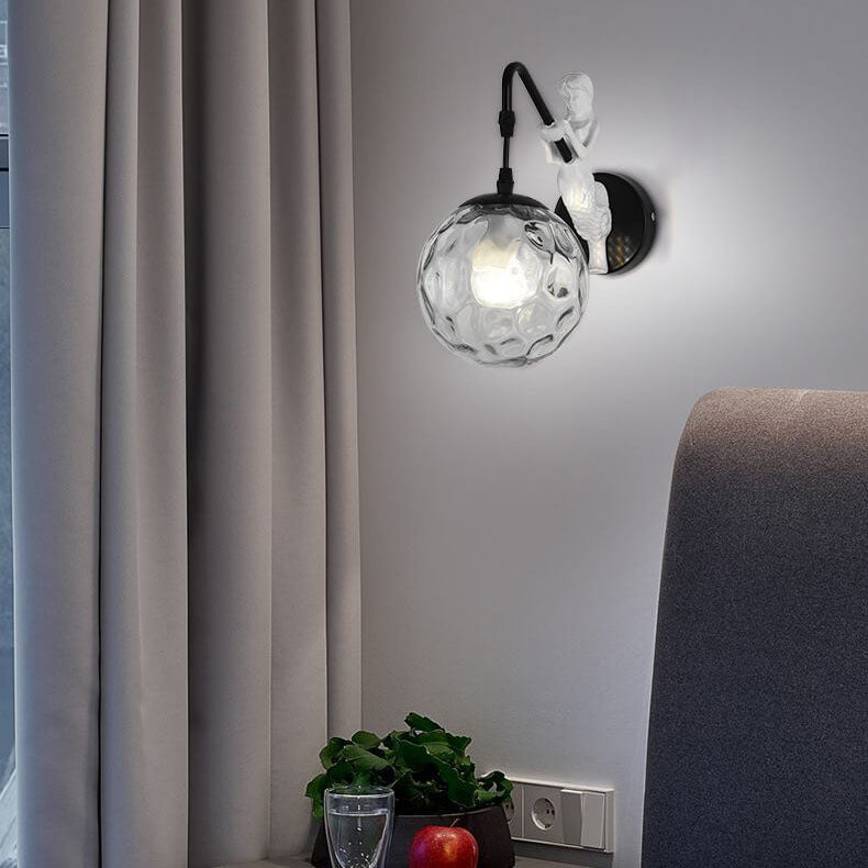 Rustic Mermaid Wall Sconce Lamp 1-Light Vintage Design-Lighting > Wall Lights-casanuva-Black-220V-240V-Clear-casanuva