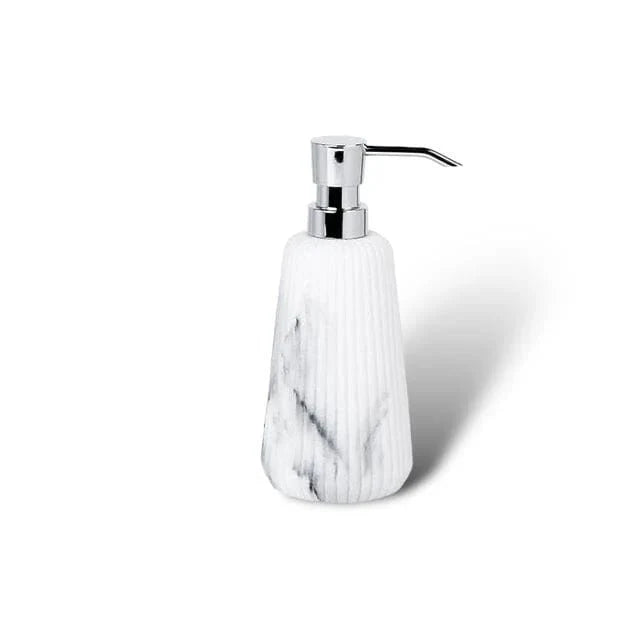 Sandstone Bath Accessory Set Stylish Multipurpose Bathroom Decor-Bedding & Bath > Bathroom Accessories-casanuva-Marble White & Silver ...-casanuva