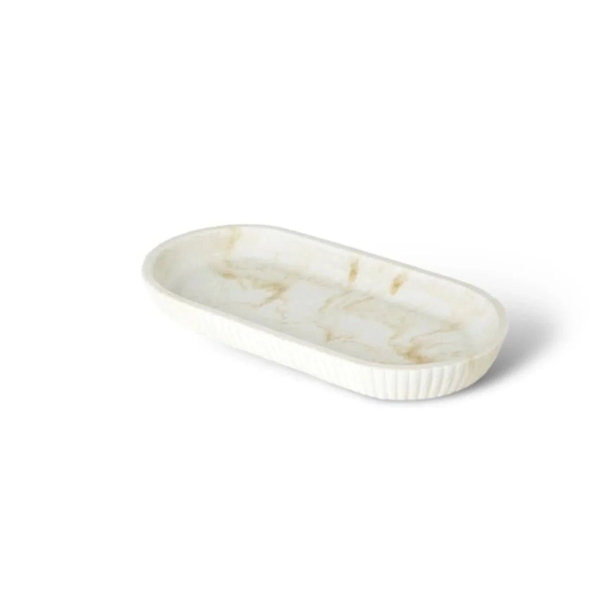 Sandstone Bath Accessory Set Stylish Multipurpose Bathroom Decor-Bedding & Bath > Bathroom Accessories-casanuva-White & Gold Tray-casanuva