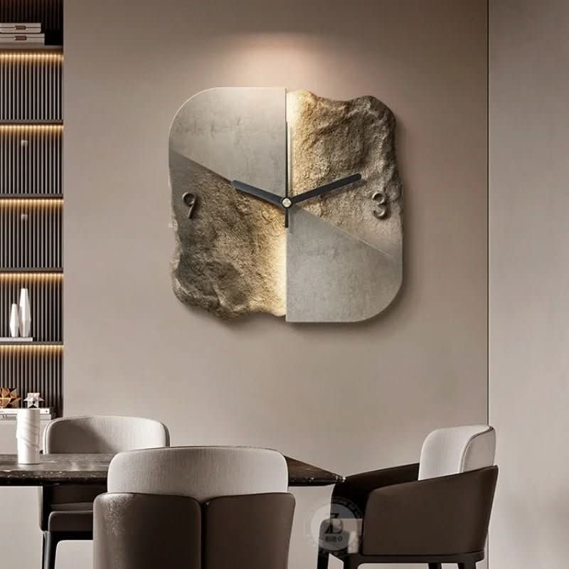 Sandstone Wall Clock with 3D Relief and Silent Quartz Movement-Home Decor > Clocks-casanuva-casanuva