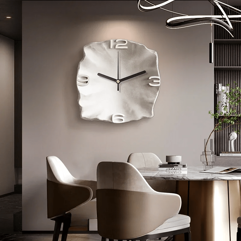 Sandstone Wall Clock with 3D Relief and Silent Quartz Movement-Home Decor > Clocks-casanuva-C-30cm x 30cm-casanuva