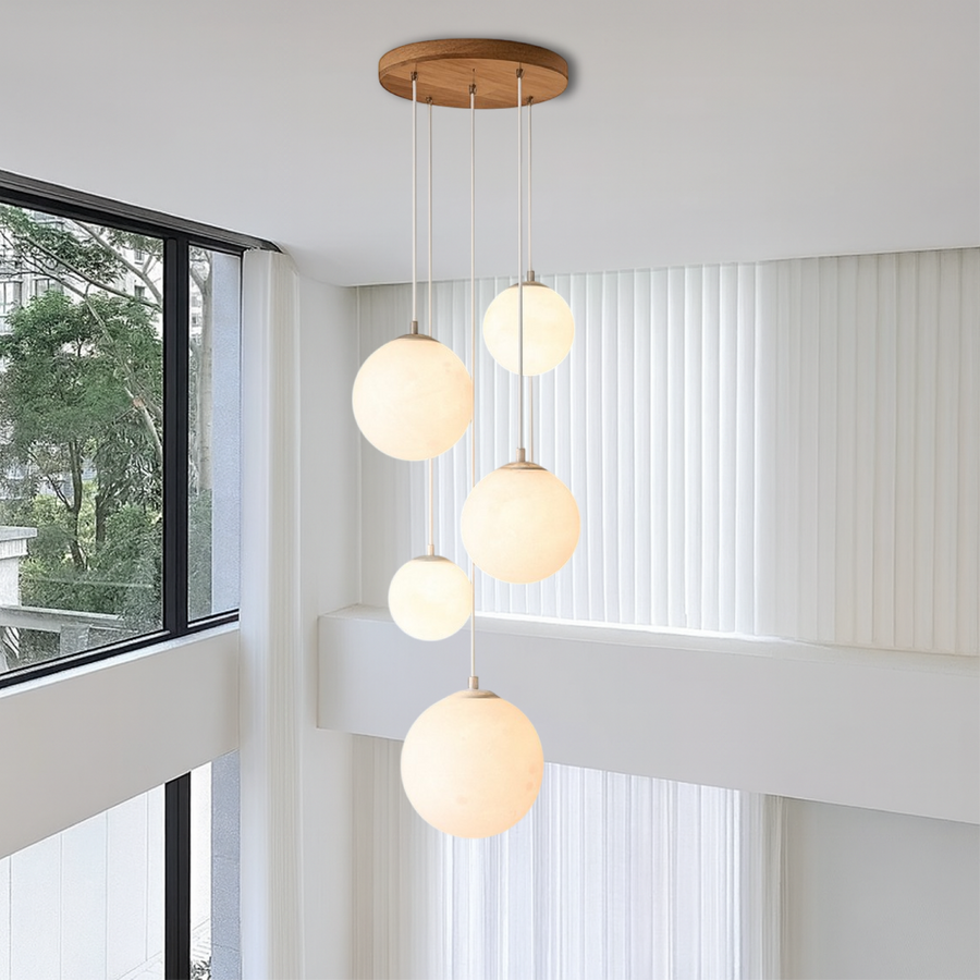 Scandinavian Chandelier Moon Lamp for Staircase Lighting-Lighting > Chandeliers & Pendant Lights-casanuva-4500K Neutral White-casanuva