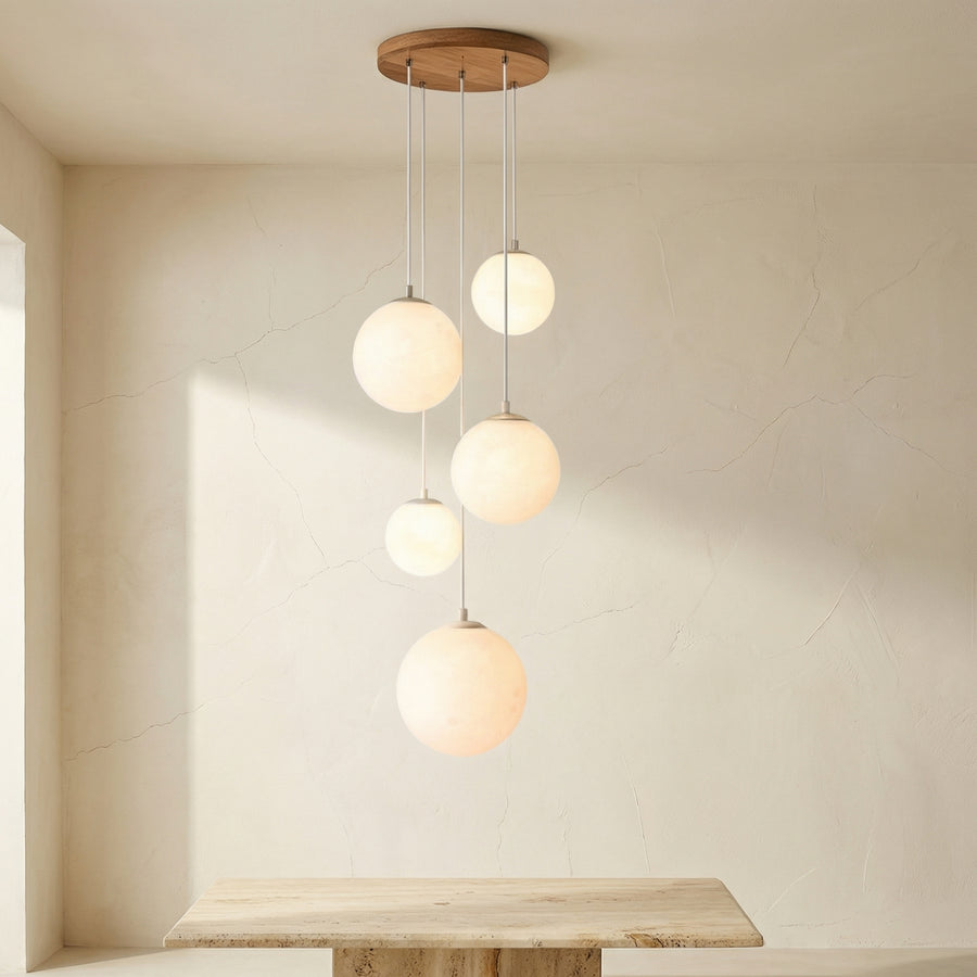 Scandinavian Chandelier Moon Lamp for Staircase Lighting-Lighting > Chandeliers & Pendant Lights-casanuva-casanuva